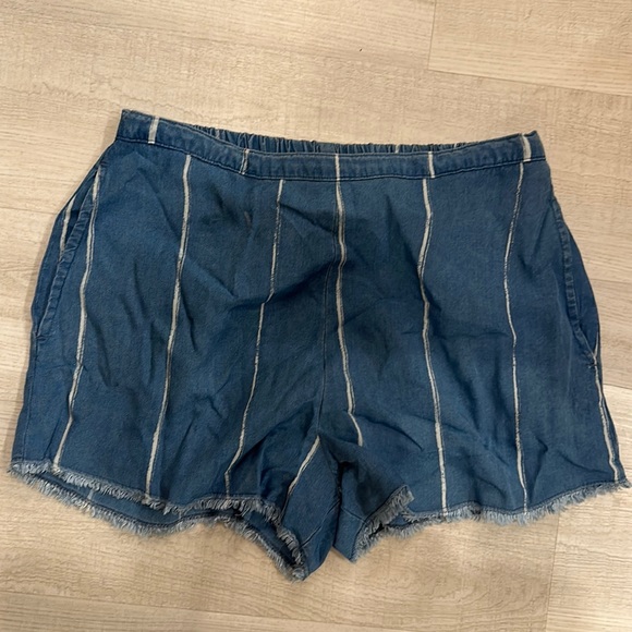 Blue frayed summer shorts - Picture 1 of 5